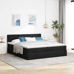 VidaXL Cadre de lit ottoman avec matelas noir 200x200 cm tissu