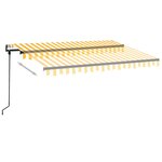 vidaXL Auvent rétractable automatique 350x250 cm Jaune et blanc