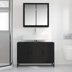 vidaXL Ensemble de mobilier de salle de bain 2 Pièces Chêne noir