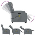 vidaXL Fauteuil inclinable de massage Gris Similicuir