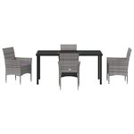 vidaXL Ensemble de jardin de 5 pièces en poly-rattan gris