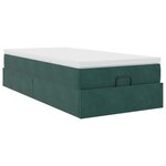 vidaXL Cadre de lit ottoman avec matelas vert foncé 90x200 cm velours
