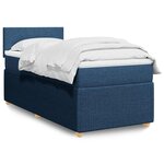 vidaXL Sommier à lattes de lit avec matelas Bleu 100x200 cm Tissu