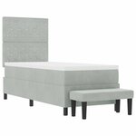 vidaXL Lit à ressorts avec coussin Gris clair 200 x 80 cm Velours