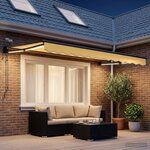 vidaXL Auvent rétractable électrique Sable 100  Polyester et Aluminium