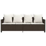 vidaXL Chaise longue avec coussins marron résine tressée