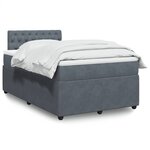 vidaXL Sommier à lattes de lit et matelas Gris foncé 120x200cm Velours
