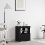 Buffet vidaXL avec lumières LED Noir Chêne 60 5x37x67 cm