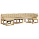 vidaXL Ensemble de canapés d'extérieur 7 pc Blanc et Beige