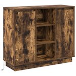 vidaXL Buffet avec LED Chêne fumé 90x32x75 cm Bois aggloméré