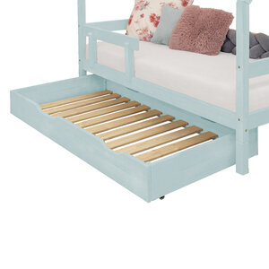 Tiroir de lit 90 x 180 avec sommier BUDDY - bleu clair