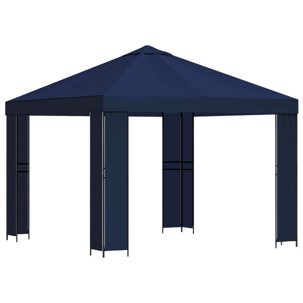 vidaXL Pavillon 3 x 3 m Bleu Polyester et Acier 190 gsm