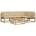 vidaXL Ensemble de canapés d'extérieur 5 pc Blanc et Beige