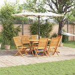 vidaXL Ensemble de salle à manger pour jardin 7 Pièces Marron