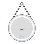 Miroir décoration moderne design LED avec corde 60 x 60 x 4 cm or 03_0010152