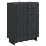vidaXL Buffet avec tiroir Noir 66 x 34 5 x 90 cm Bois d'ingénierie