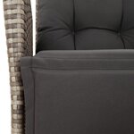 vidaXL Ensemble à manger de jardin et coussins 7 Pièces gris rotin