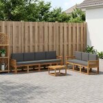 vidaXL Ensemble de canapés d'extérieur 8 Pièces Naturel et Anthracite