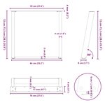 vidaXL Pieds de table à manger en forme de U  2 pièces  acier naturel  70 x (72-73) cm