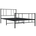 vidaXL Cadre de lit métal sans matelas avec pied de lit noir 107x203cm
