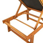 vidaXL Chaises longues lot de 2 noir bois d'acacia solide et textilène