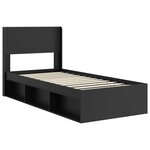 vidaXL Cadre de lit avec rangement et tête de lit Noir 75 x 190 cm