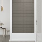vidaXL Panneaux muraux 12 Pièces Gris clair 60x15 cm Velours 1 08 m²