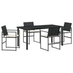 vidaXL Ensemble de salle à manger pour jardin 5 Pièces Noir Poly rotin