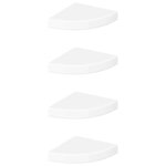 vidaXL Étagères d'angle flottantes 4 pièces Blanc brillant 25 x 25 x 3 8 cm MDF