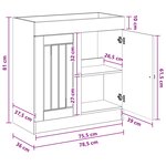 vidaXL Armoire sous évier de salle de bain Bois ancien