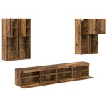 vidaXL Ensemble de meuble TV mural avec éclairage LED avec LED 7 Pièces