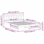 vidaXL Cadre de lit Blanc 160 x 200 cm Pin massif