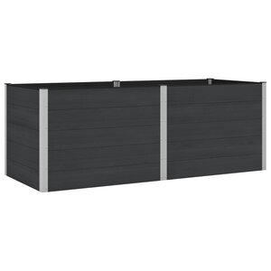 vidaXL Jardinière surélevée Noir 250 x 100 x 91 cm WPC et Aluminium