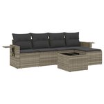 vidaXL Salon de jardin 6 Pièces avec coussins gris clair résine tressée
