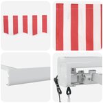 vidaXL Auvent Rétractable Rouge et blanc 300 x 250 cm Tissu  Métal