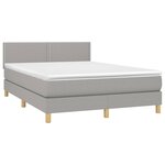 vidaXL Sommier à lattes de lit et matelas et LED Gris clair 140x190 cm