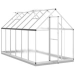 vidaXL Serre avec cadre de base argenté 334x169x202 cm aluminium