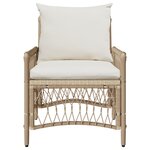vidaXL Chaise de jardin avec coussins Beige 60x70x78 cm en poly rotin