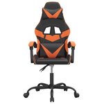 vidaXL Chaise de jeu pivotante Noir et orange Similicuir