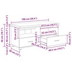 vidaXL Banc d'entrée avec coussin Chêne artisanal 100 x 38 x 46 cm