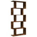 vidaXL Étagère séparatrice de pièce à 5 niveaux chêne fumé 70x24x161cm