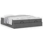 VidaXL Cadre de lit ottoman avec matelas gris foncé 200x200cm tissu