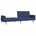 vidaXL Canapé-lit à 2 places bleu tissu