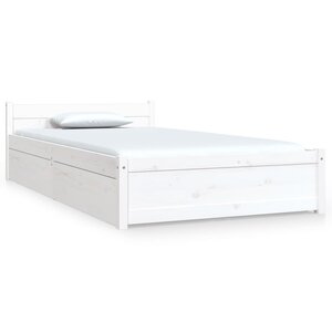 vidaXL Cadre de lit avec tiroirs Blanc 100x200 cm
