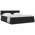 vidaXL Lit de Rangement avec matelas Noir 160 x 200 cm Velours