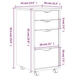 vidaXL Armoire roulante avec tiroirs MOSS bois de pin marron miel