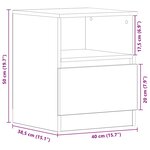 vidaXL Cabinet de chevet Chêne noir 40 x 40 x 50 cm Bois d'ingénierie