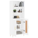 vidaXL Buffet haut Blanc 69 5x34x180 cm Bois d'ingénierie