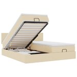VidaXL Cadre de lit ottoman avec matelas crème 200x200cm tissu