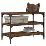 vidaXL Banc à chaussures chêne fumé 70x38 5x49 cm bois d'ingénierie